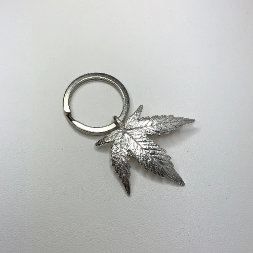Real Leaf Keyring in Fine Silver | SilverTales | Hand Crafted Jewellery