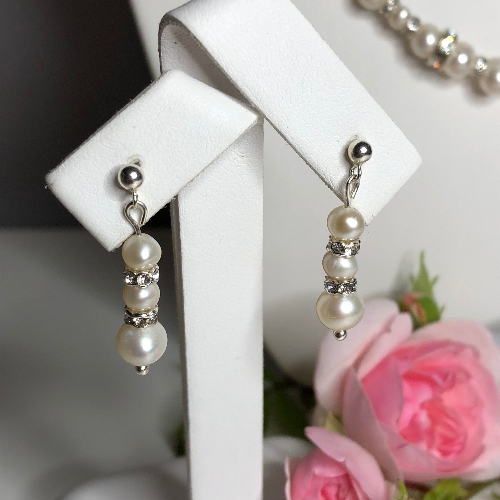 Freshwater Pearl Earrings - Angelina | SilverTales | Hand Crafted Jewellery