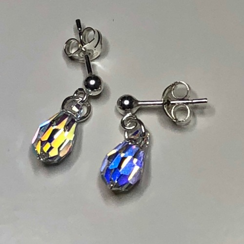 Drop Crystal Stud Earrings | SilverTales | Hand Crafted Jewellery