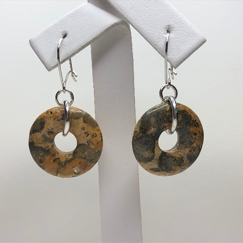 Leopardskin Rhyolite Donut Earrings | SilverTales | Hand Crafted Jewellery