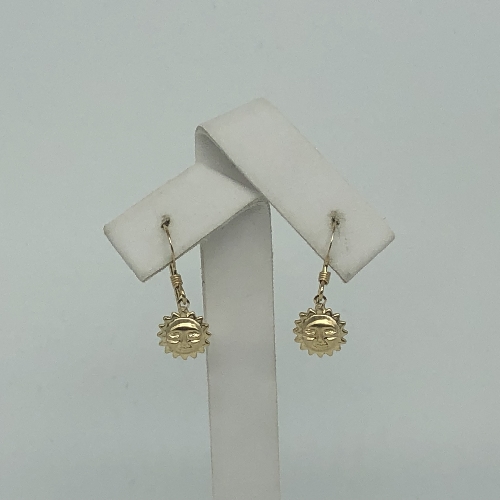 Sun Gold Hook Earrings | SilverTales | Hand Crafted Jewellery