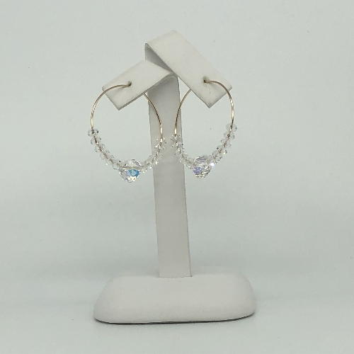 Gold and Swarovski Crystal Hoop Earrings | SilverTales | Hand Crafted Jewellery