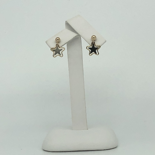 Gold Double Star Stud Earrings | SilverTales | Hand Crafted Jewellery