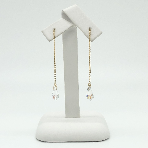 Gold and Swarovski Crystal Threader Earrings | SilverTales | Hand Crafted Jewellery
