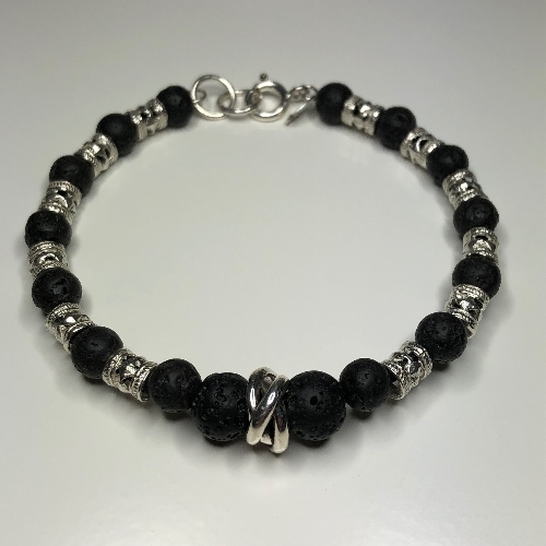 Knot Bracelet - Lava Rock  | SilverTales | Hand Crafted Jewellery