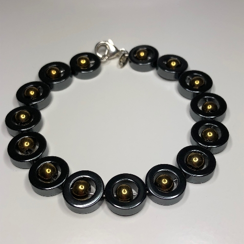 Hematite Rings with Gold and Sterling Silver Bracelet | SilverTales | Hand Crafted Jewellery