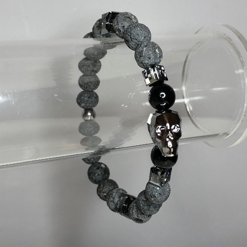 Swarovski Skull Stretch Bracelet - Light Chrome | SilverTales | Hand Crafted Jewellery