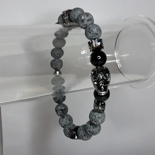 Swarovski Skull Stretch Bracelet - Silver Night | SilverTales | Hand Crafted Jewellery