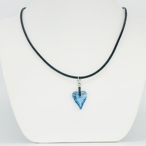 Swarovski Wild Heart Leather Cord Necklace | SilverTales | Hand Crafted Jewellery