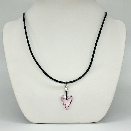 Swarovski Rosaline Wild Heart Leather Cord Necklace - Limited Edition | SilverTales | Hand Crafted Jewellery
